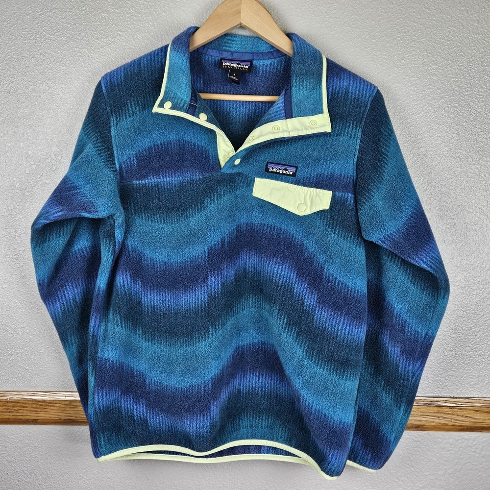 Patagonia Synchilla Snap-T Fleece Pullover Borealis Green Teal Mens Small S Warm